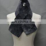 Fashion Black Shearling Scarf Reversible 2011/2012 New Fur Scarf (Style:#B225) thumbnail-1