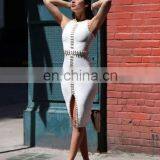 2017 Fashion Black Sleeveless O Neck Vent Heavy Beading Beauty Party Dresses thumbnail-6