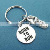 2017 New Arrival Antique Silver Sport Shoe Cheap Sneaker Keychains for Runner