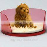 China hot sale red clear lucite small funny royal dog bed