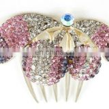 2013 newest fashion alloy rhinestone hair comb fork