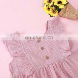 Free Ship Ins Girls Pink Hollow Out Dresses Kids Fly Sleeved Princess Dress 2-8years thumbnail-3