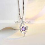 2019 New Women Necklace Clear Zircon Heart Locket Pendant Necklace Fashion 925 Sterling Silver Choker Necklace Wholesales thumbnail-4
