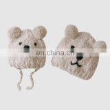 Cute Adult Children Ear-protection Parent-child Warm Autumn Embroidery Handmade Woolen Winter Bear Ear Hat Knitted