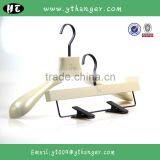 HA6927 White Wooden Coat Hanger With Rose Gold Pants Wooden Hanger thumbnail-5