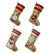 Christmas DecorationsSackcloth Embroidery Christmas Socks Gift BagChristmas Decoration Pendant thumbnail-1