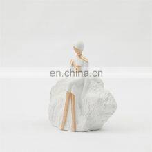 Modern White Hand Painting Gold Ceramic Luxury Girl Home Accessories Living Room Decoration thumbnail-1