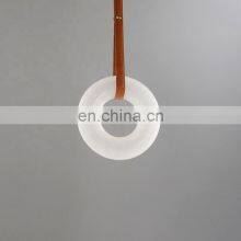 Simple Hanging Pendant Light Round Luxury Modern Alabaster Led Chandelier For Living Room Home thumbnail-5