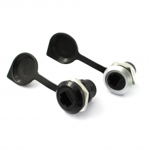 Round Type Zinc Alloy RJ45 Ethernet Panel Mount Waterproof Cat6 Sockets Connector With Dust Cap thumbnail-2