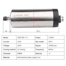 CNC Spindle 1.5Kw 220V 380V Air-Cooled Spindle Motor Φ80x195 ER11 Chuck 4 Bearing For CNC Router Woodworking Engraving Machine thumbnail-3