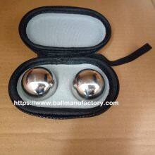 Metal Steel Health Ball Massage Ball Grade 304 Stainless Steel 40mm Size 500g/pair for Hand Exercise With Fabric Bag