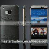Original Fashion Wax Grain PU Leather Back Cover Case With Card Slot For HTC One M9 MT-3556