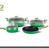 Green Color Painting Non-stick & Ceramic Coated Cookware Set Pots and Pans