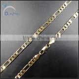 latest long men's hip hop gold figaro chain necklace