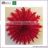 Holiday Supplies Snowflake Red Chinese Tissue Paper Fan