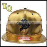 Custom High Quality Gold Leather Metal Plate Leather Strap Baseball Caps thumbnail-1