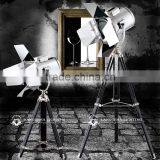 Black Marine Floor Lamp With Stainless Steel Shade and Beech Wood Base thumbnail-2