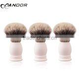 White Resin Handle Shaving Brush With Badger Hair Knots