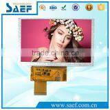 5.0 inch TFT 800x480 dots RGB interface 40 pins landscape screen high brightness LCD TFT display