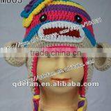 Free Shipping 100% Cotton Crochet Baby Hats for Sale Knitting Monkey Hats for Children Cutest Baby Caps Silver Baby Gift