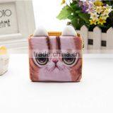 Cute Animal Face Printing Square Shape Plush Coin Bag