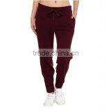 Customized Cut Block Women French Terry Red Jogger Sweatpants thumbnail-1