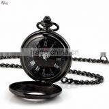 Fashion Wholesale Dark Night Pocket Watch Black Necklace Watch for Men thumbnail-2