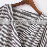 Blouses Latest Fashion Design Women Clothing Black And White Stripe Bow Wrapped Blouse thumbnail-5