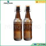 500ml Amber Wine Glass Bottle , Swing Top Glass Bottle thumbnail-1
