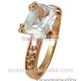 14K Gold Plated 3161 Stainless Steel Rings With Rectangle CZ Supplier's Choice