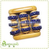Wooden foot massager with plastic wheel