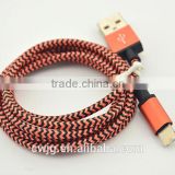 for iphone 5 6 fabric braided charger usb cable