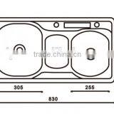 Gourmet Double Bowl Top Mount Stainless Steel Kitchen Sink w/ Waste Bin & Knife Holder B13 thumbnail-2