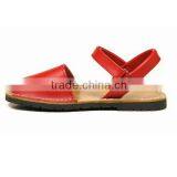 2016 Good Quality Leather Flat Feet Red Sandals for Girls thumbnail-3