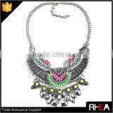Boho Style Tibet Silver Feather Shape Alloy Necklace,Turkish Indian Alloy Necklace Statement Necklace thumbnail-4