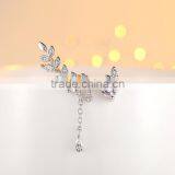 Korean Style 925 Silver Leaf Cuff Earrings With 2 Different Parts thumbnail-3
