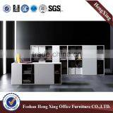 Cabinet Melamine Filing Book Fixed Corner Cabinet White Modern Book Shelf (HX-5DE016) thumbnail-1