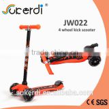 CE SGS certificated aluminum 4 wheel kids scooter foot pedal kick scooter