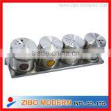 4pcs Stainless Steel Salt Pepper Set/glass Bottle thumbnail-1