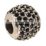 stainless steel black crystal beads for wholesale