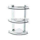 Triple Tier Bathroom Glass Corner Shelf WT-1303