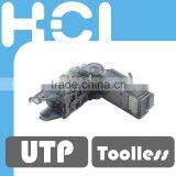 Direct Attach Tool-less Angled RJ45 UTP Modular Plug for Cat6A Cable