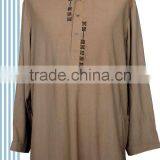 Custom Mens Shalwar Kameez Suits,Mens Black Shalwar Kameez With Embroidery on Shoulders and Collar thumbnail-1