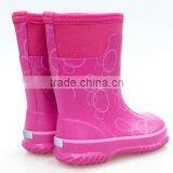 2017 Girls Pink Neoprene Rubber Rain Boots thumbnail-3