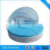 Ротанговый современный садовый мебельный круглый угловой лежак для отдыха на солнце thumbnail-1