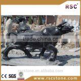 Black Marble Rhinoceros Sculture on Sale thumbnail-1