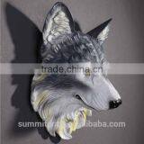 Resin Wall Animal Head Mount Carved Wolf Head thumbnail-2