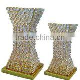 Tall Hand Made Gold Crystal Beads Decorative Flower Vases thumbnail-1
