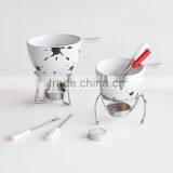 Stoneware Fondue Set With Decal Printing, Beautoful Fondue Set thumbnail-3