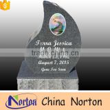 2015 modern china absolute black granite tear-drop shape tombstone NTGT-029L